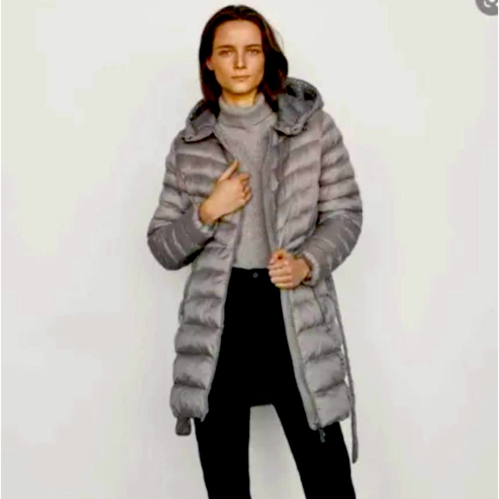 Massimo Dutti Womans Gray Puffer Coat Jacket